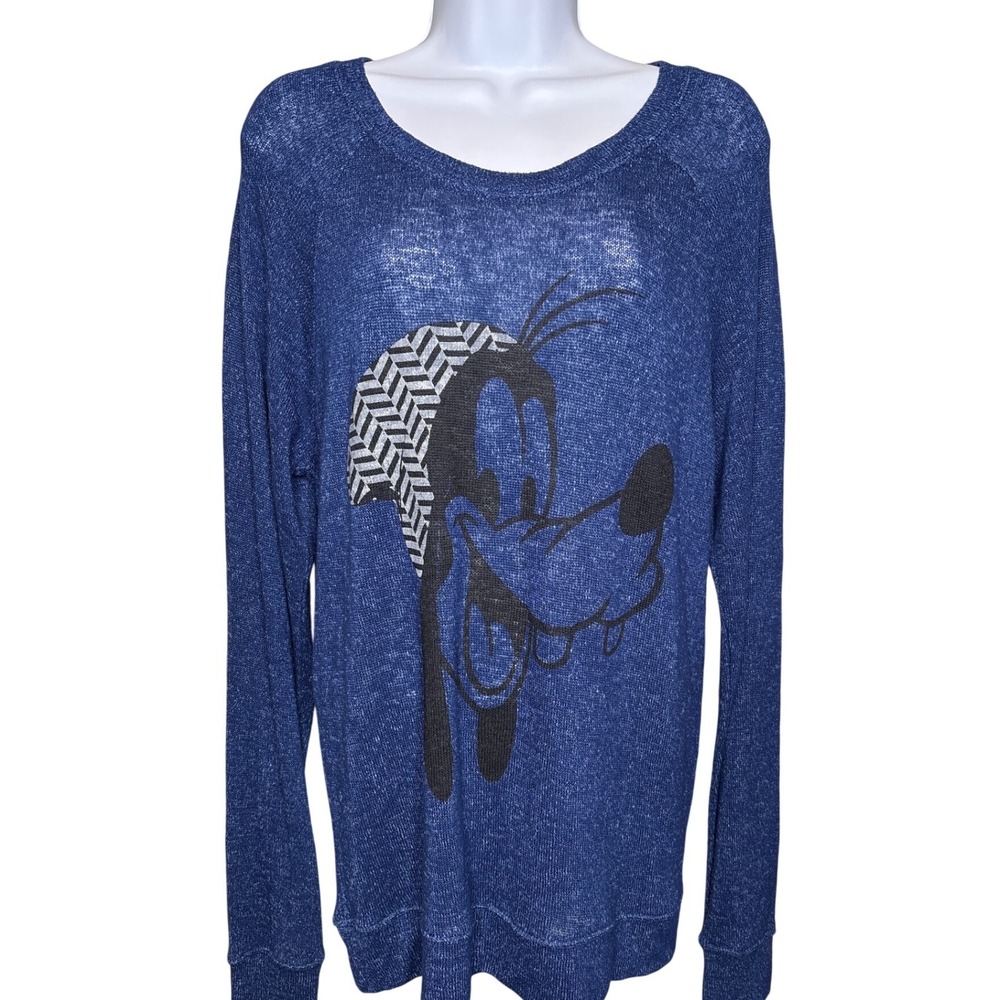 Disney Parks Authentic Womens‎ Original Goofy Graphic Long Sleeve Sweater Size M